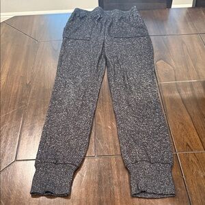 Olivia Rae Marled Knit Joggers in Charcoal and White